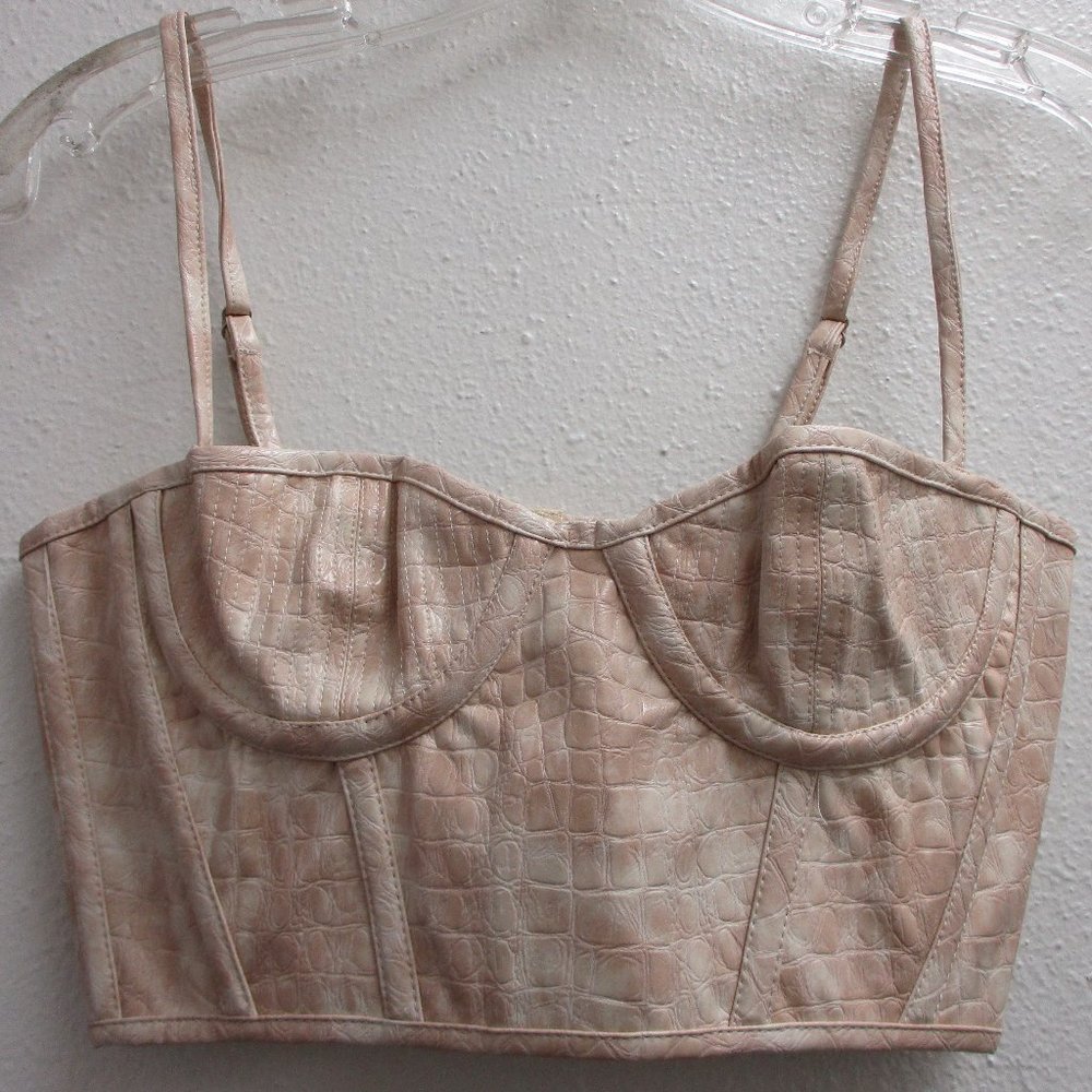 Jagger & Stone The Brooke Bustier Creme Croc NWOT Size 2